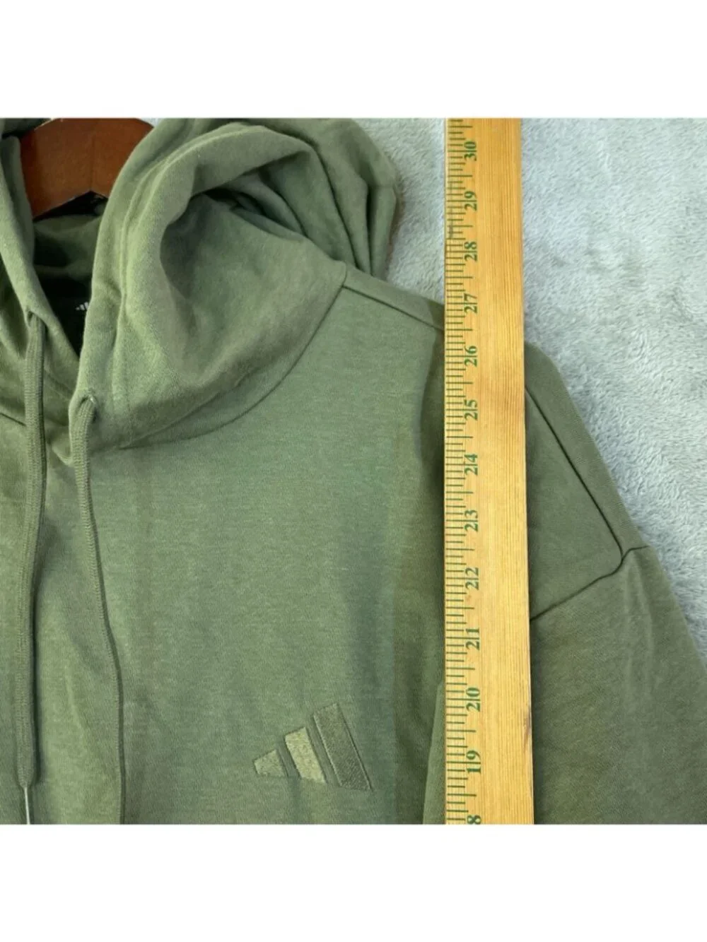 NWT Adidas Men's M Green Hoodie Cotton Blend Pullover With Kangaroo Pocket
